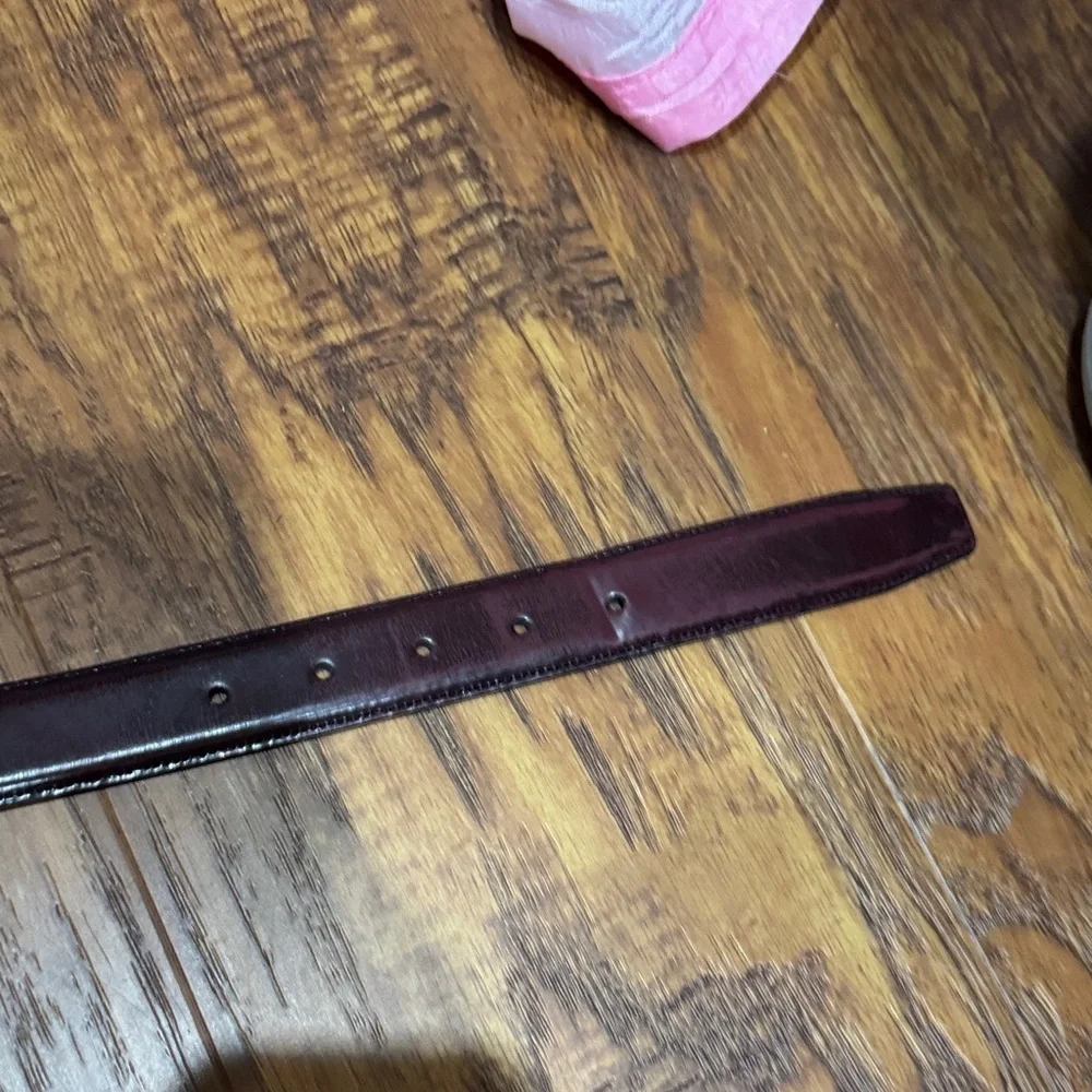 Elegant brown vegan Leather Belt for Men - Picture 3 of 4